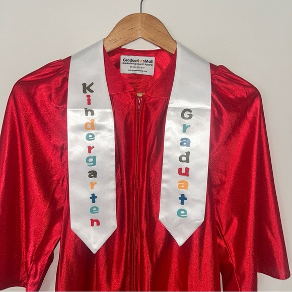 Red Kindergarten Graduation Gown - Picture 2 of 7